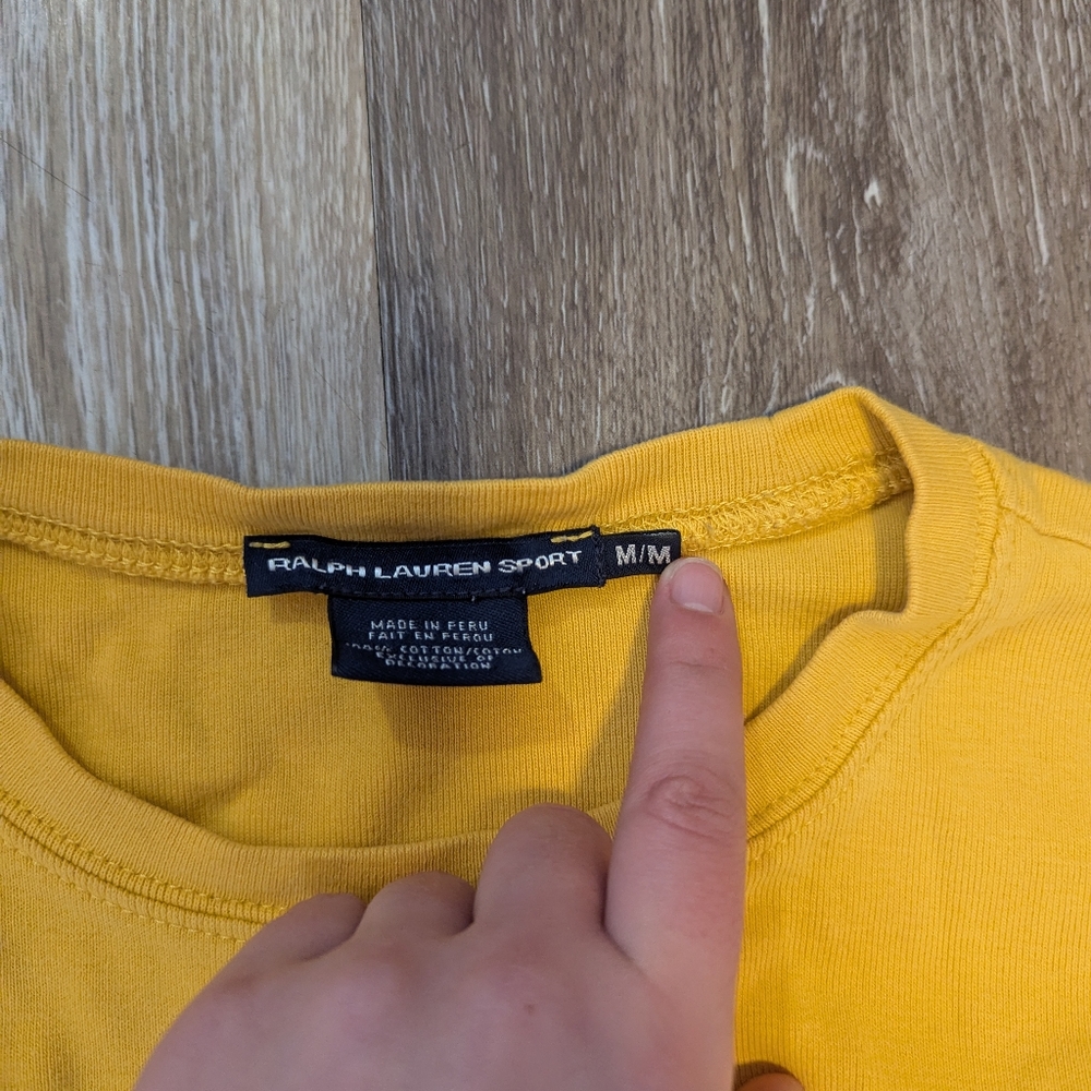 Ralph Lauren Sport Mustard Yellow Long Sleeve Shirt - Size M/M - Picture 2 of 2